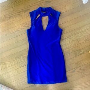 Cut-Out Blue Mini Dress